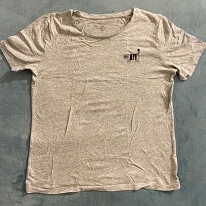 Banana Republic Gray Embroidered Cat T-shirt